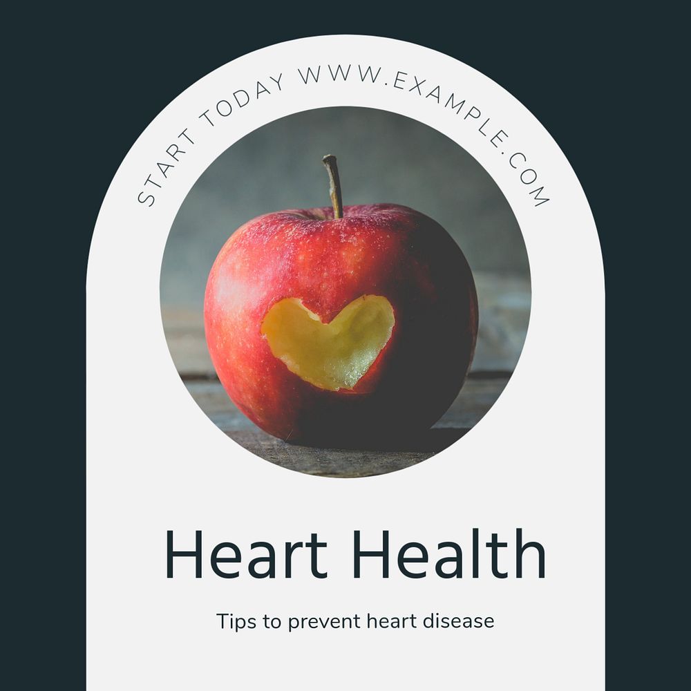 Heart health Instagram post template, editable text