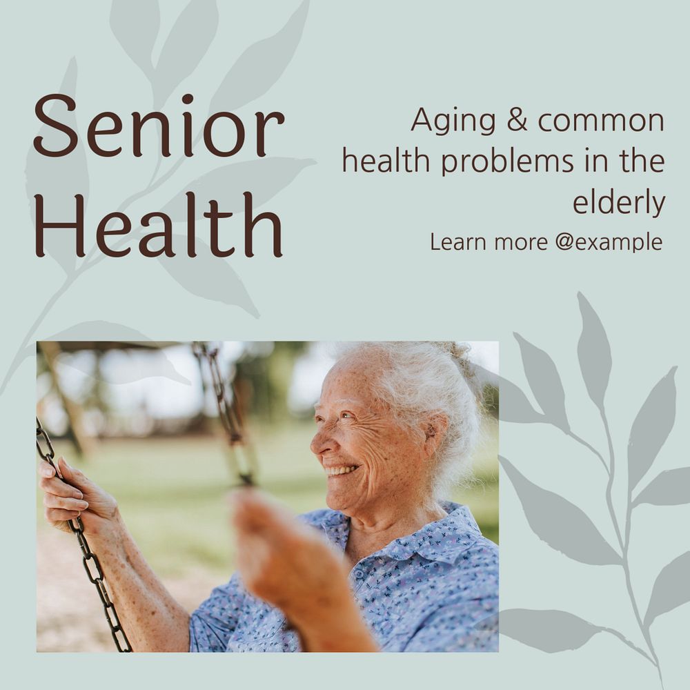 Senior health Instagram post template, editable text