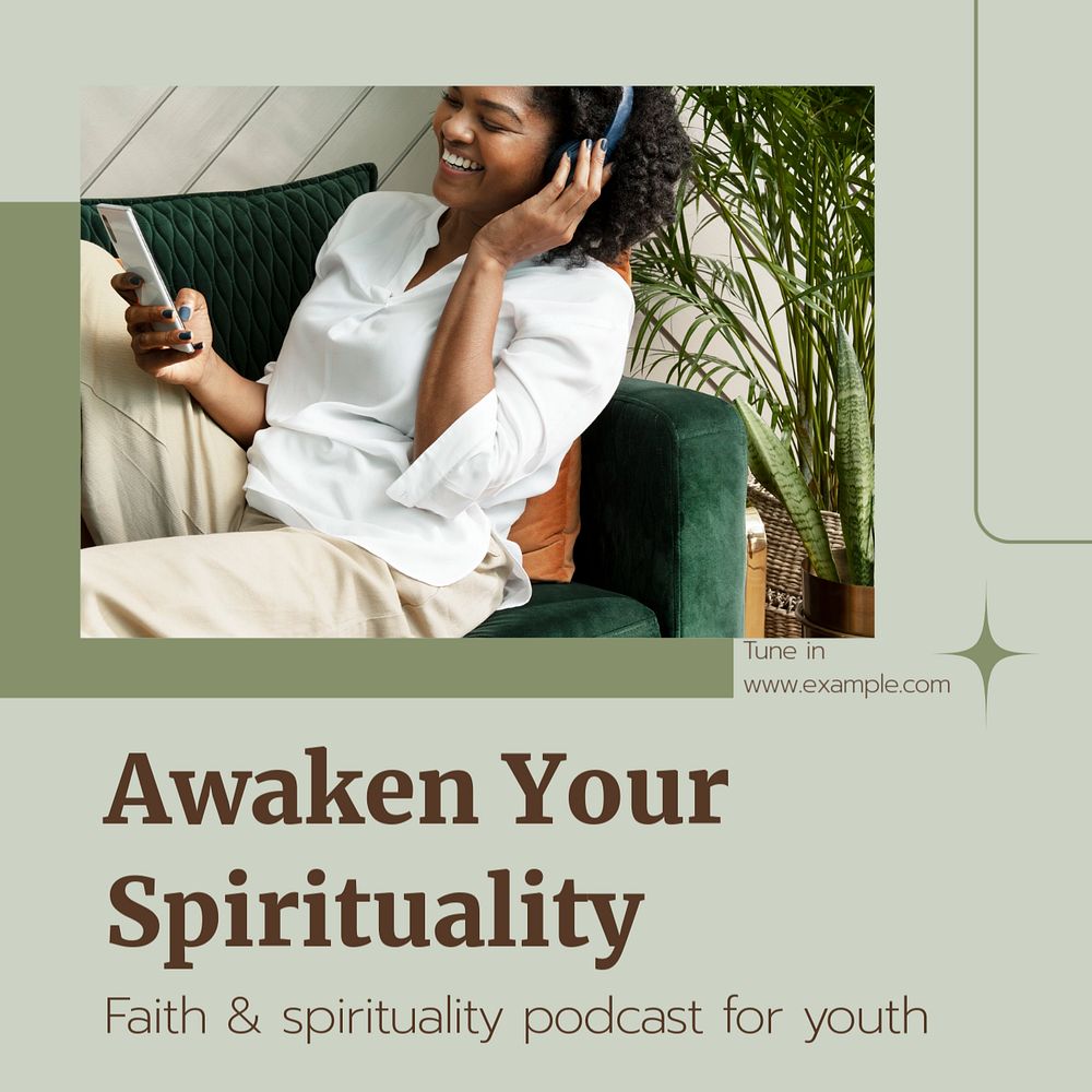 Spirituality & faith Instagram post template, editable text