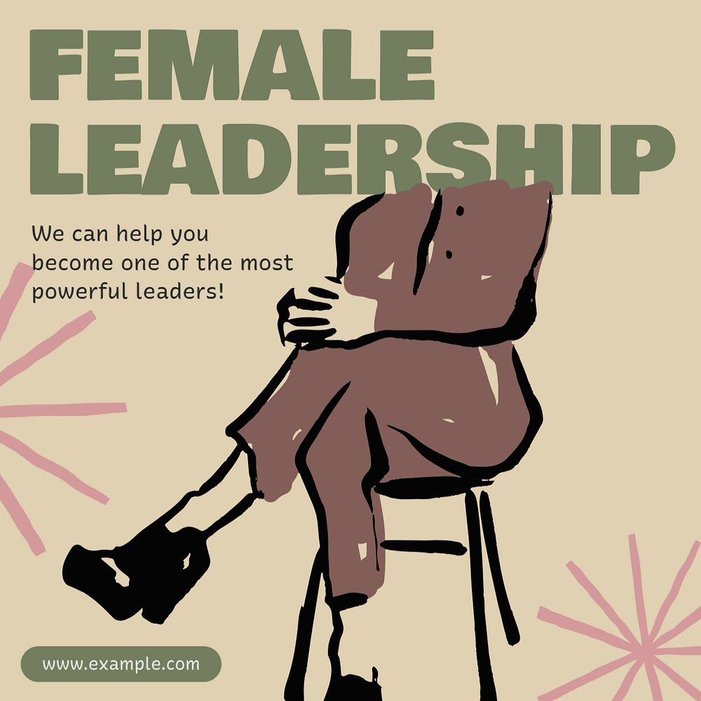 Female leadership Instagram post template, editable text