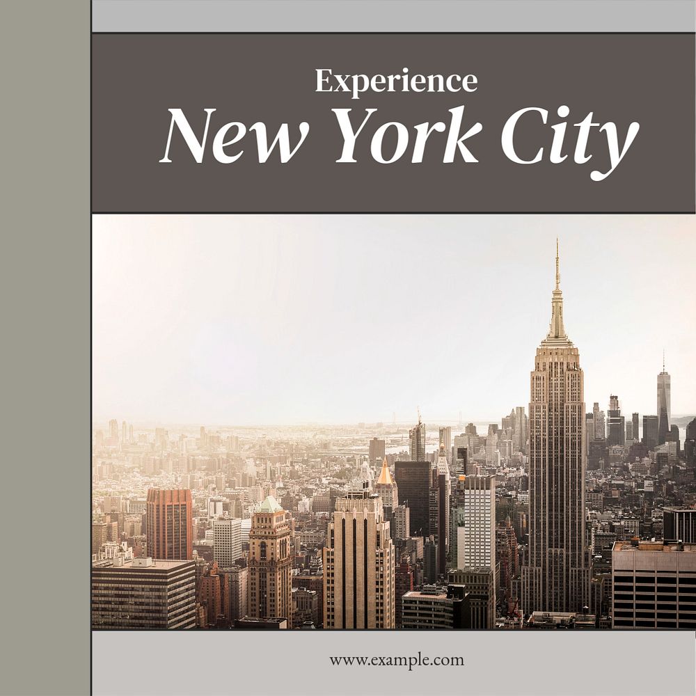 New York city Instagram post template, editable text