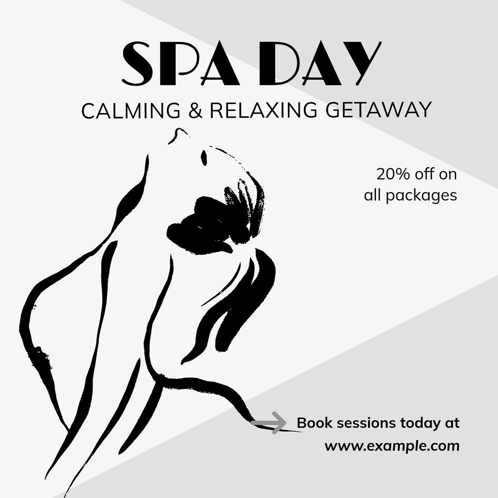 Spa day Instagram post template, editable text