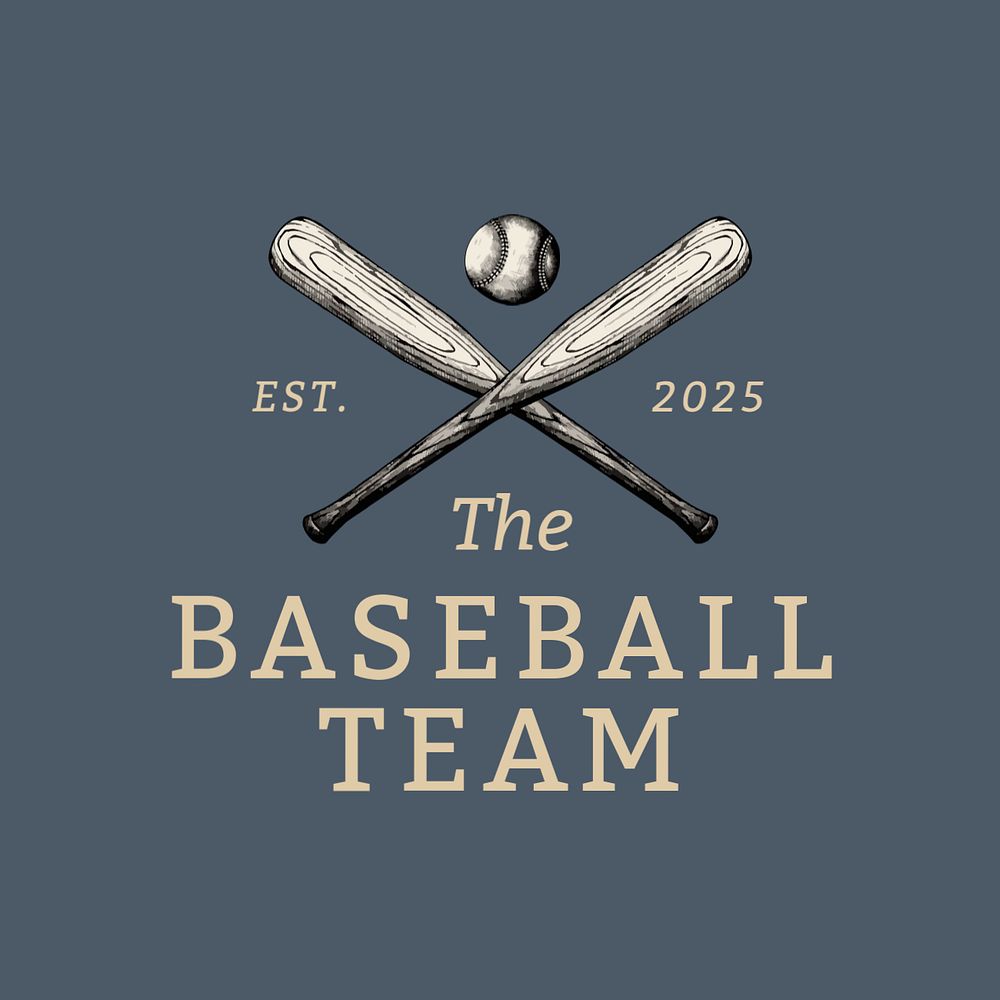 Vintage baseball logo template, editable design