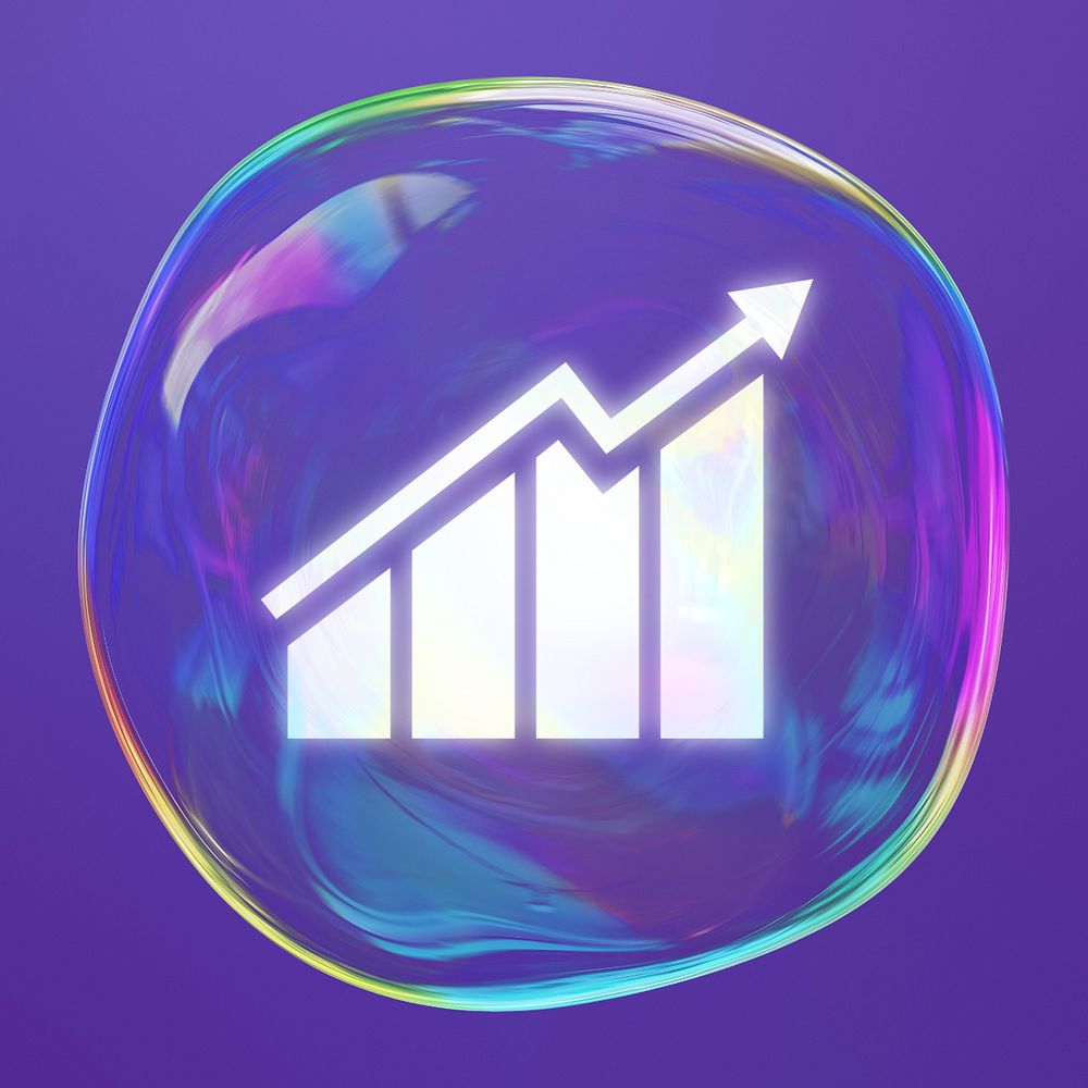 Growth arrow bubble element, digital remix, editable design