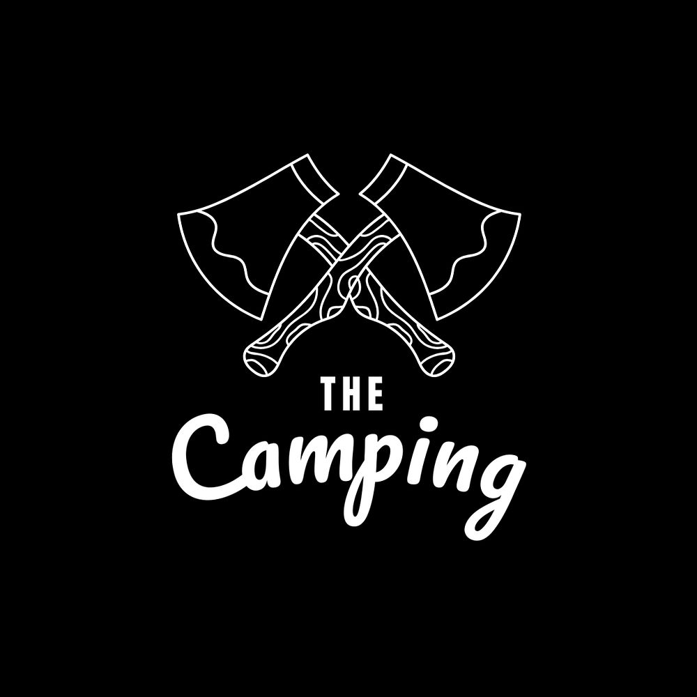 Vintage camping logo template, editable design