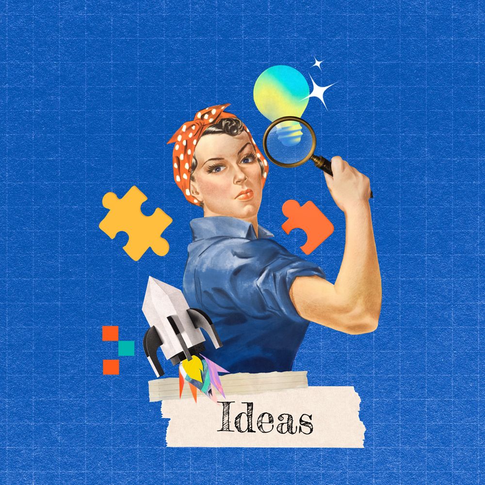 Ideas word editable collage art. Remixed by rawpixel.