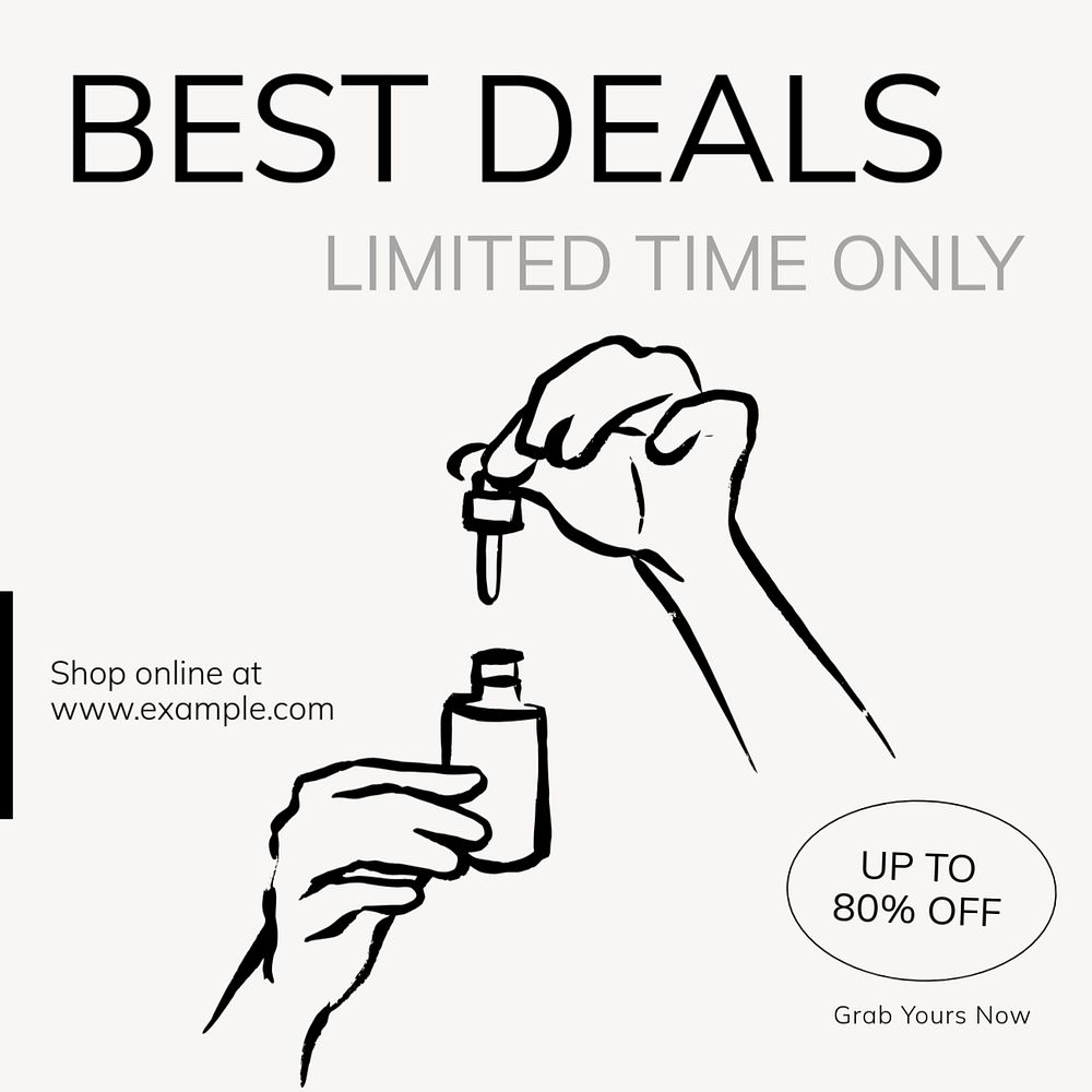 Best deals Instagram post template, editable text