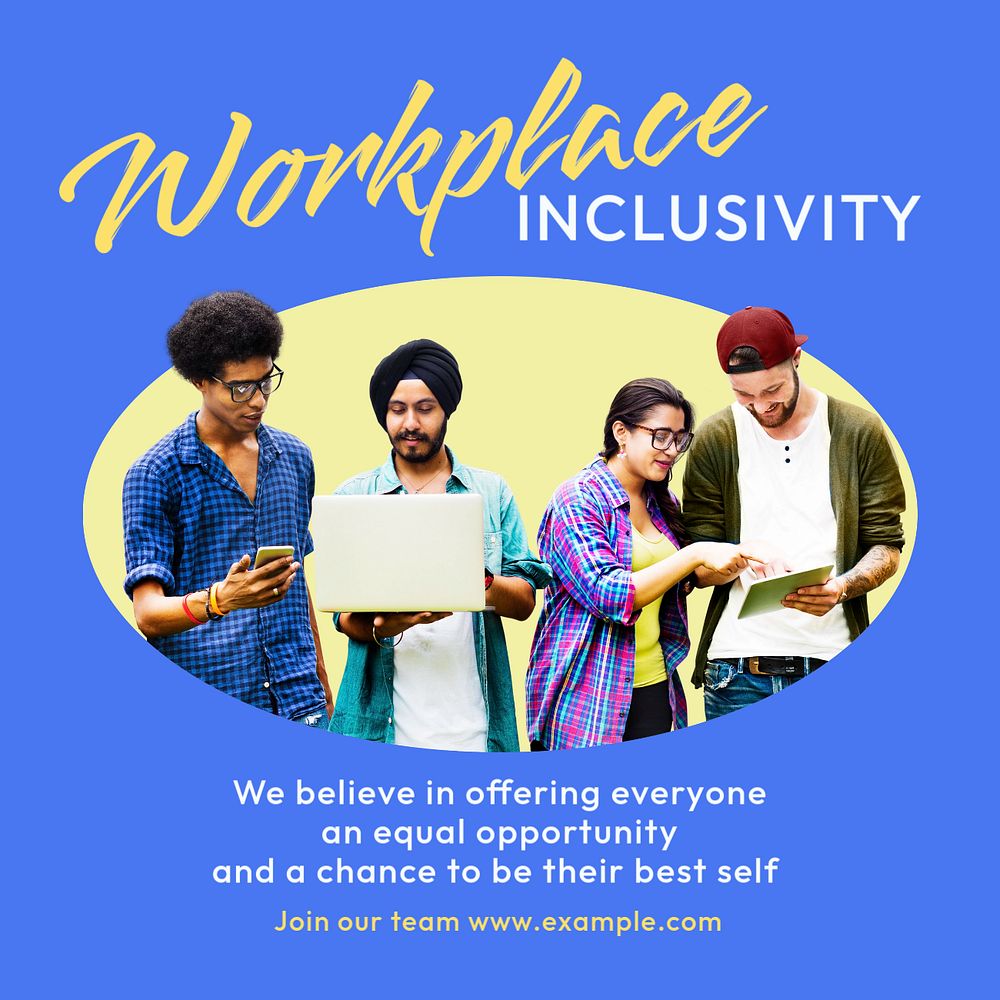 Workplace inclusivity Instagram post template, editable text