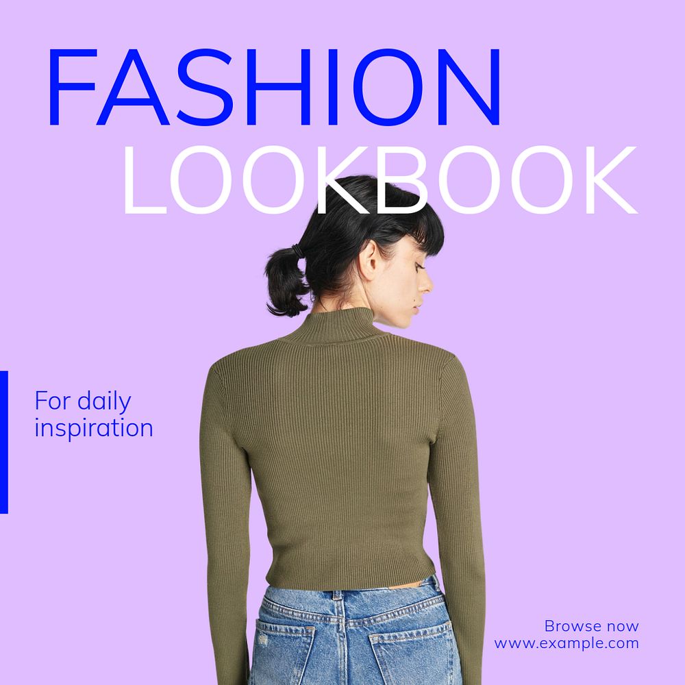 Fashion lookbook Instagram post template, editable text