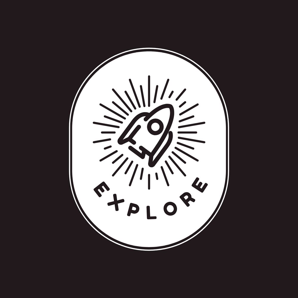 Explore rocket logo template, editable design