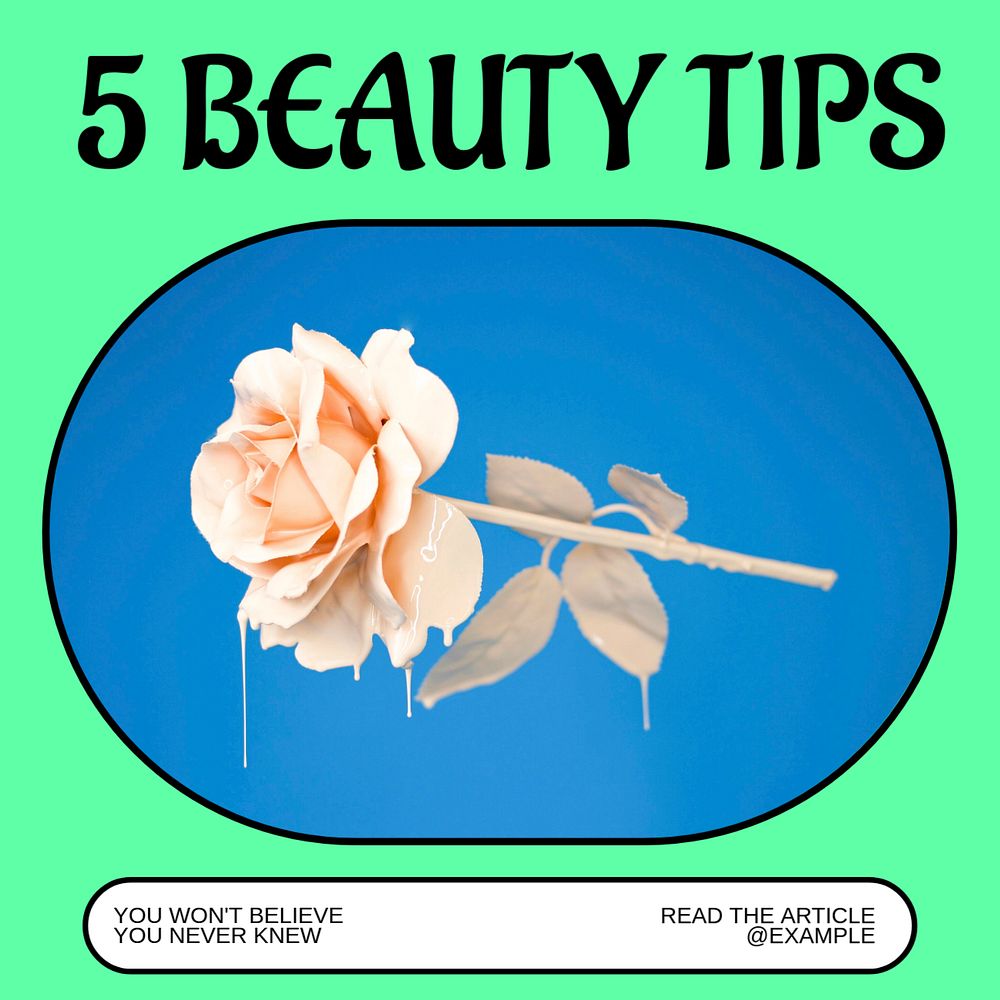 Beauty tips Facebook post template, editable design