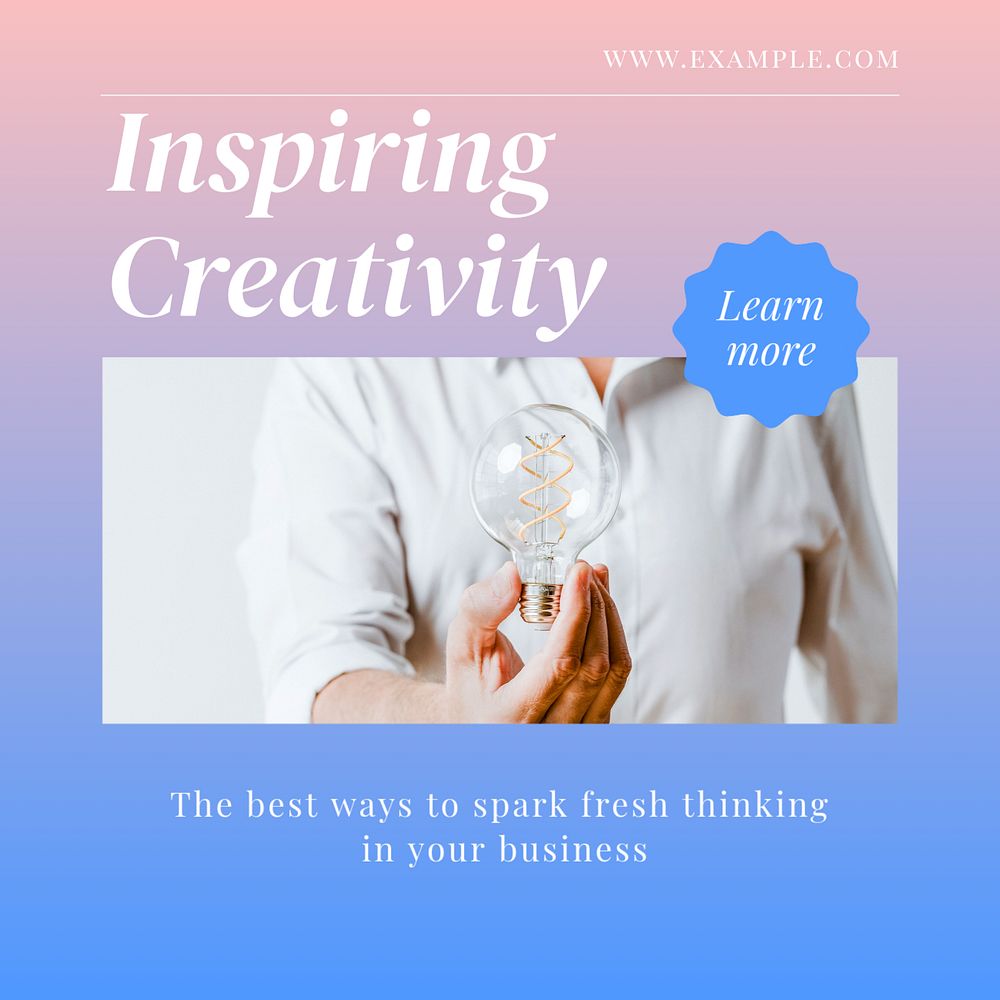 Inspiring creativity Instagram post template, editable text