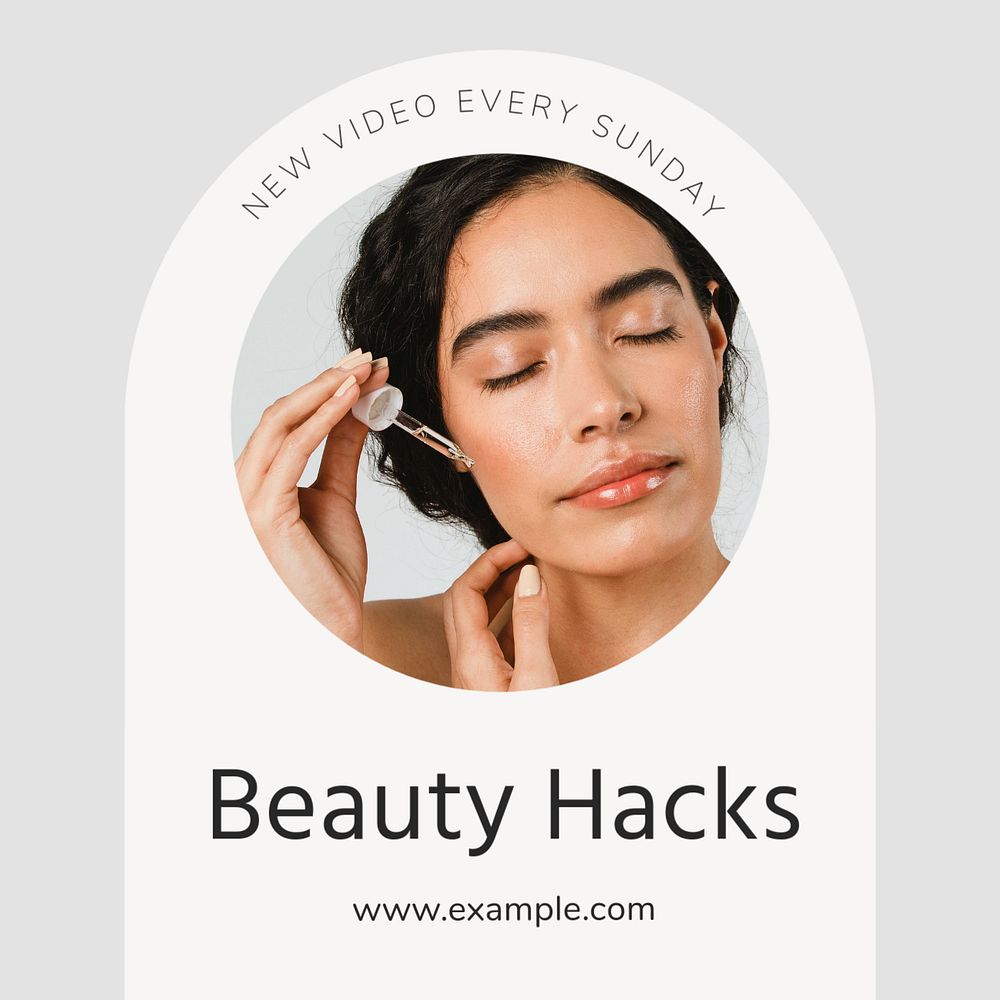 Beauty hacks Facebook post template, editable design Instagram post template, editable text