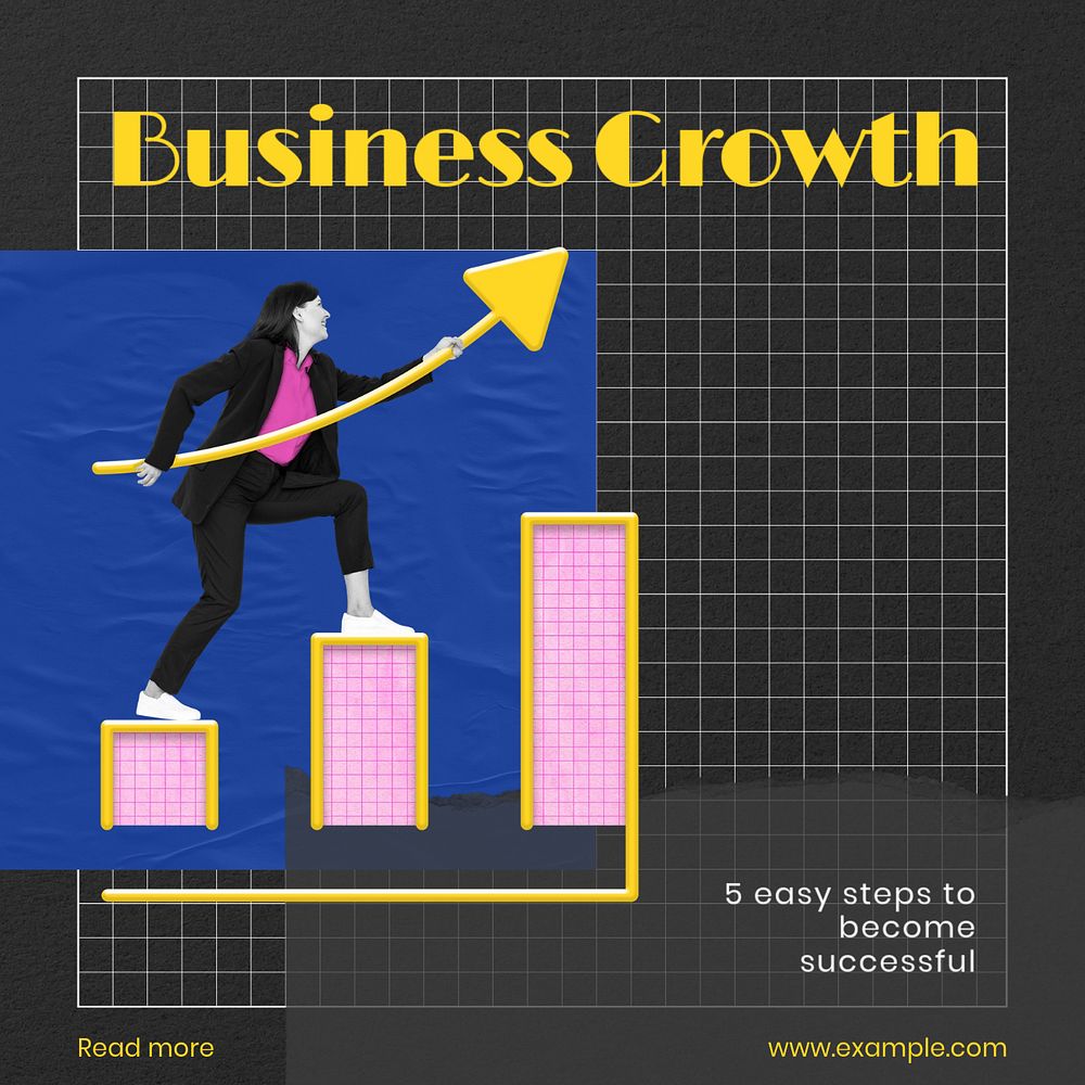 Business growth Instagram post template, editable text