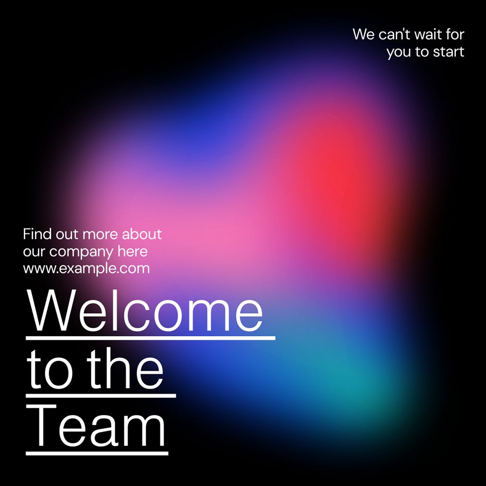 Team welcome Instagram post template, editable text