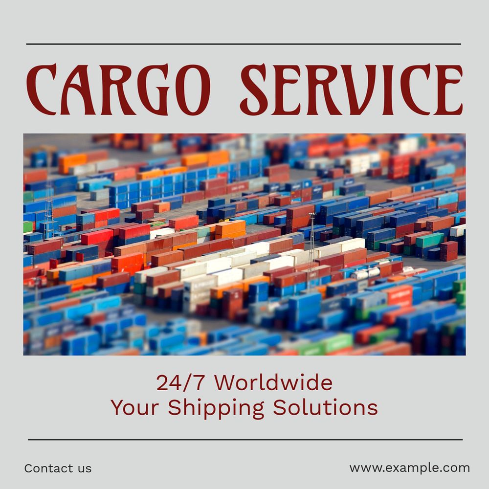 Cargo service Instagram post template, editable design