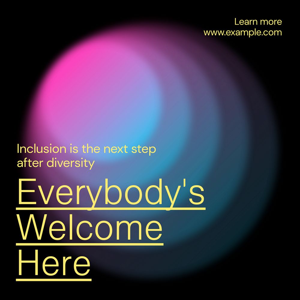 Inclusion & diversity Instagram post template, editable text