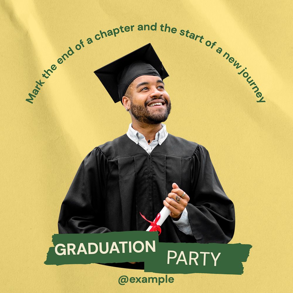 Graduation Facebook post template, editable design