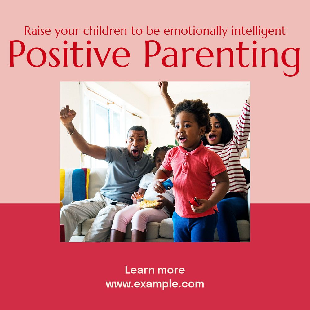 Positive parenting Instagram post template, editable text