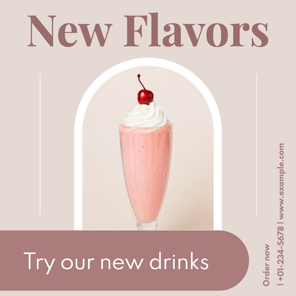 New flavors Instagram post template, editable text