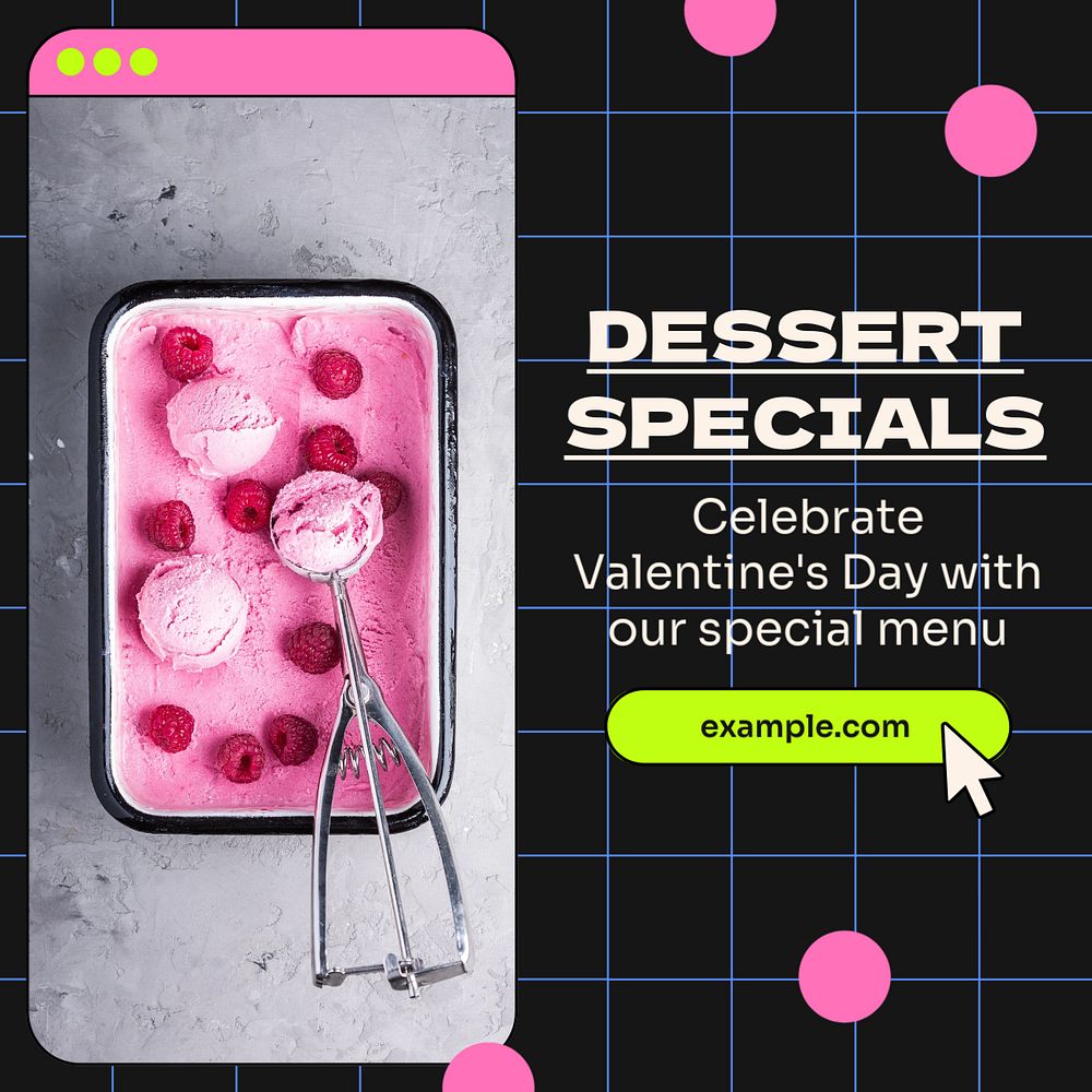 Dessert specials Instagram post template, editable text