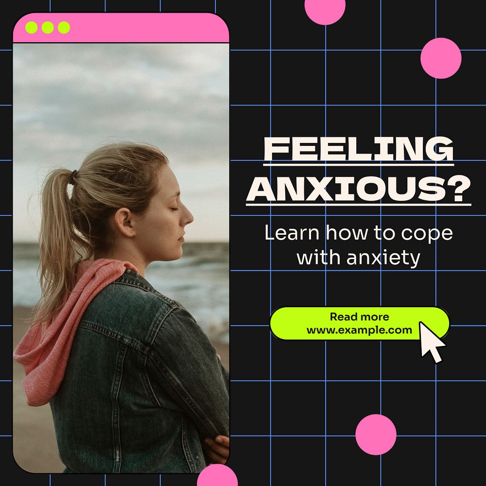 Mental health psychology Instagram post template, editable text