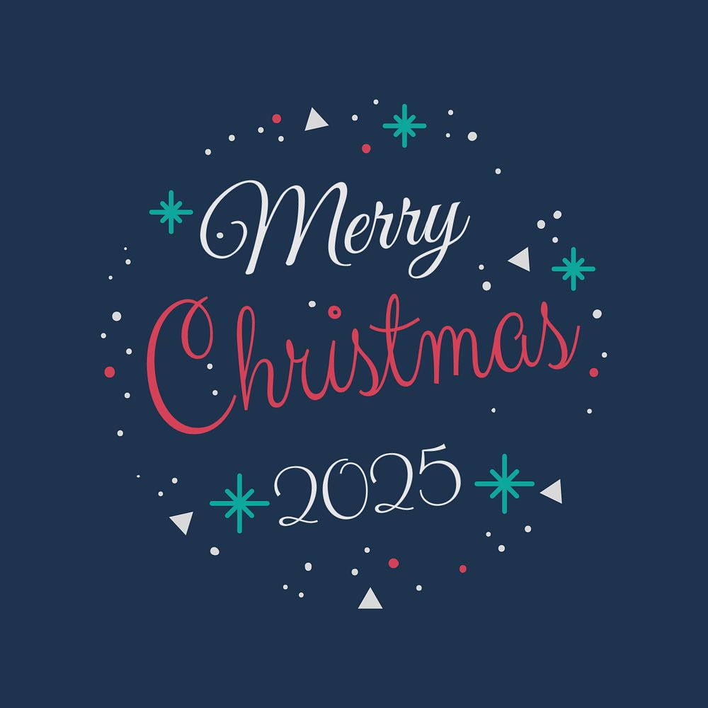 Merry Christmas word, greeting badge, editable design