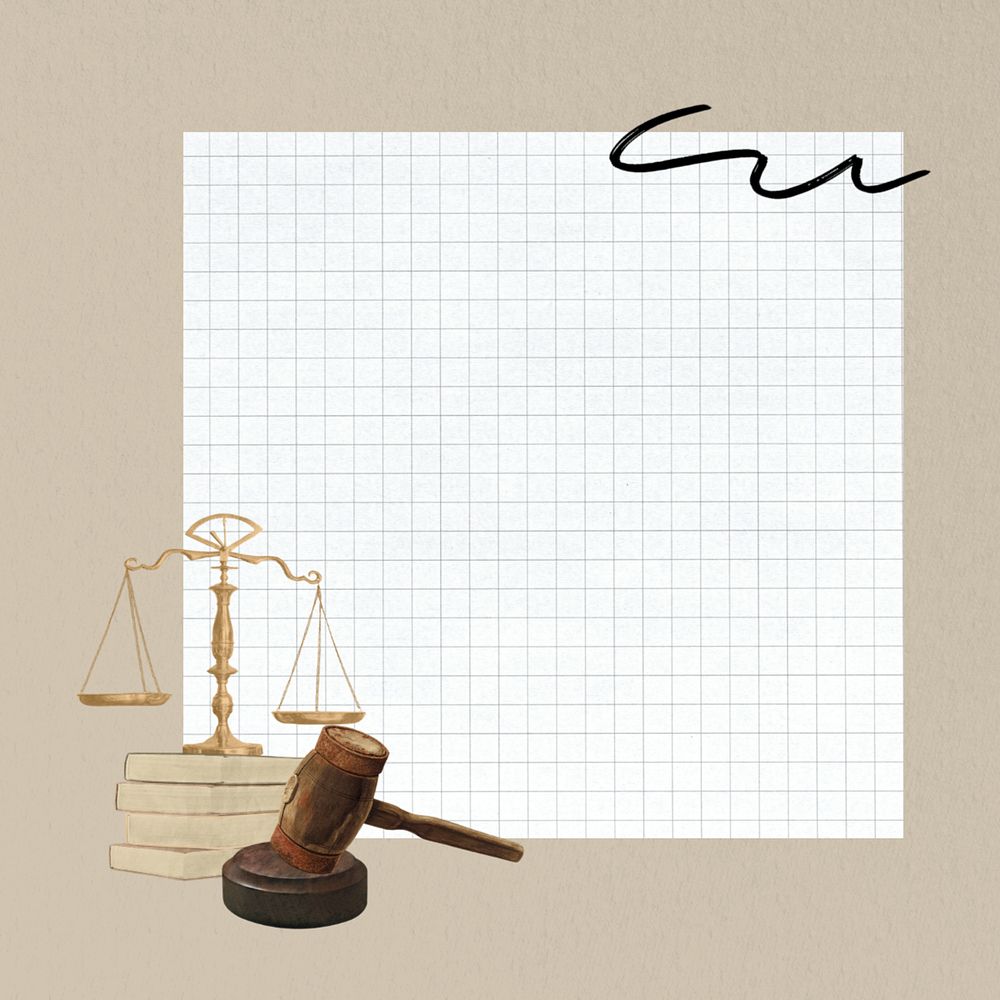 Justice scale & gavel note paper editable collage. Remixed by rawpixel.