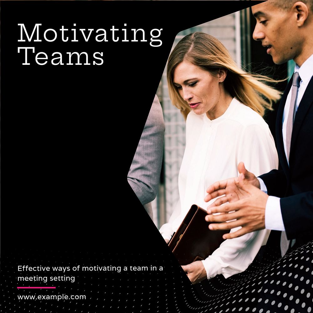 Motivating teams Instagram post template, editable text