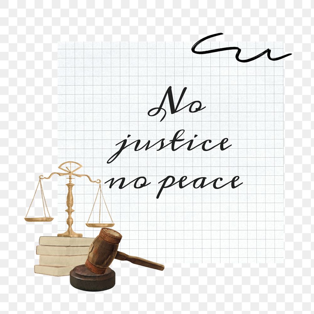 No justice png, no peace word editable collage art. Remixed by rawpixel.