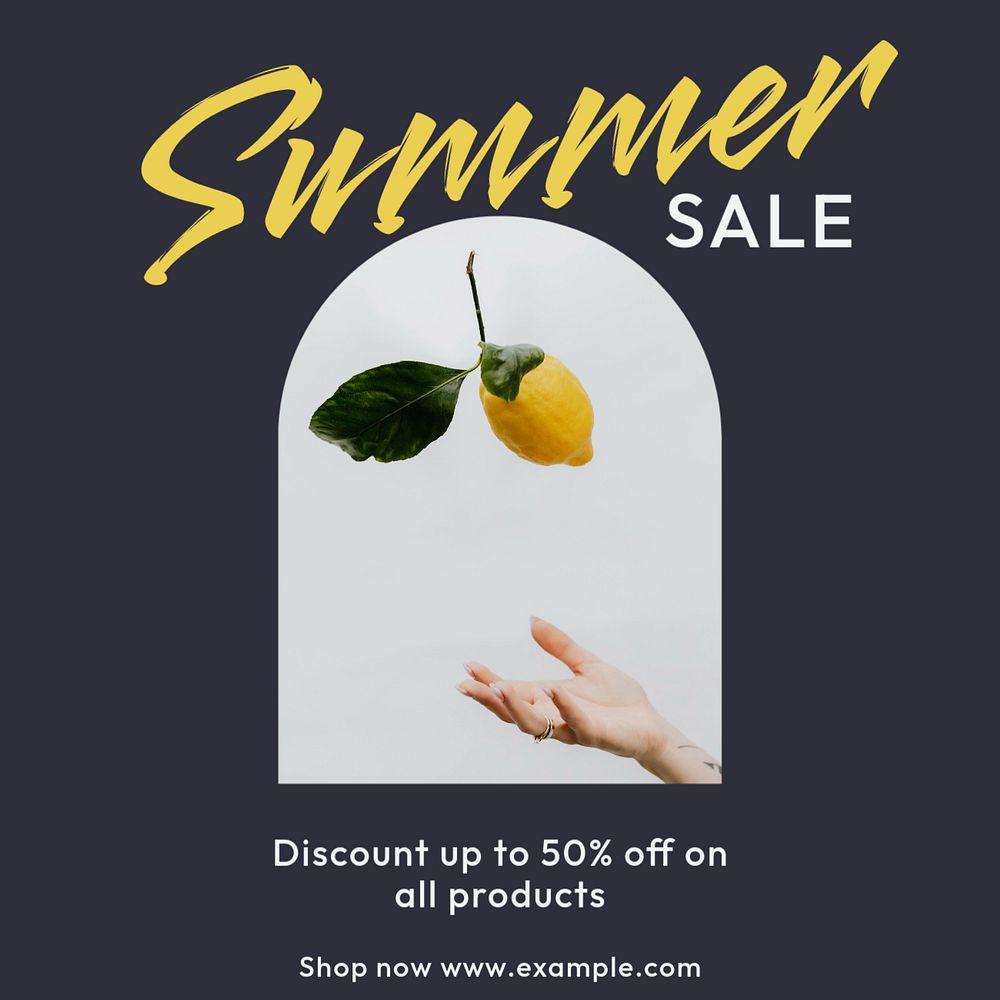 Summer sale Instagram post template, editable text