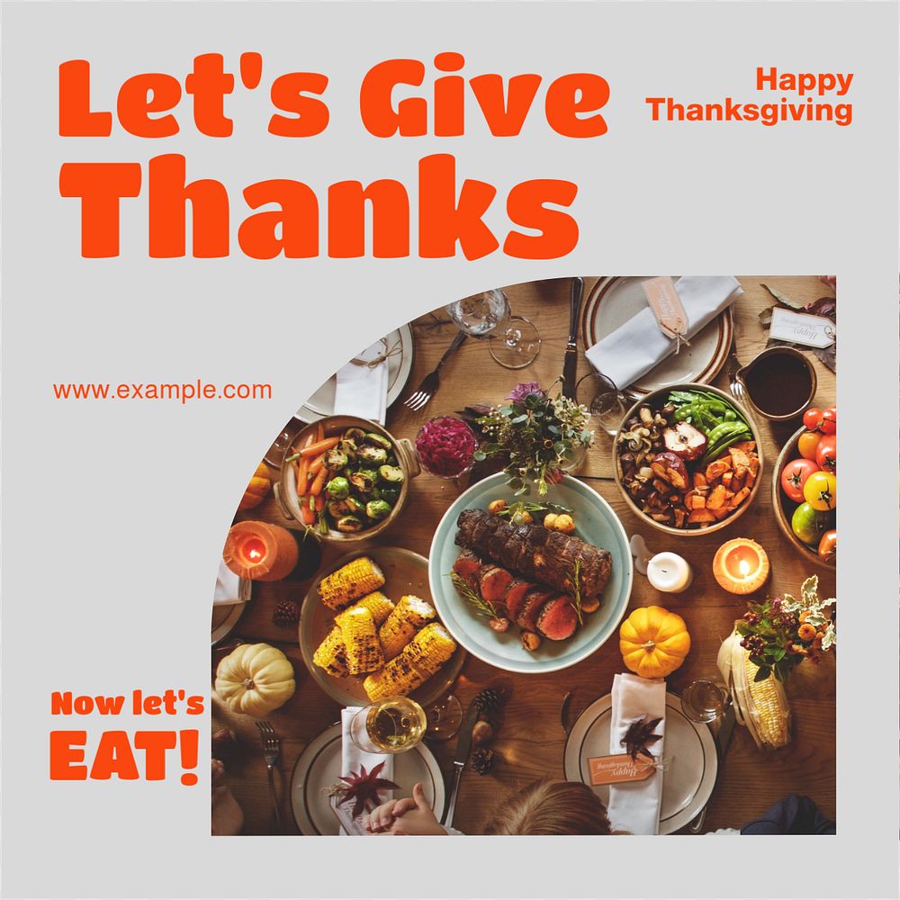 Thanksgiving Instagram post template, editable design