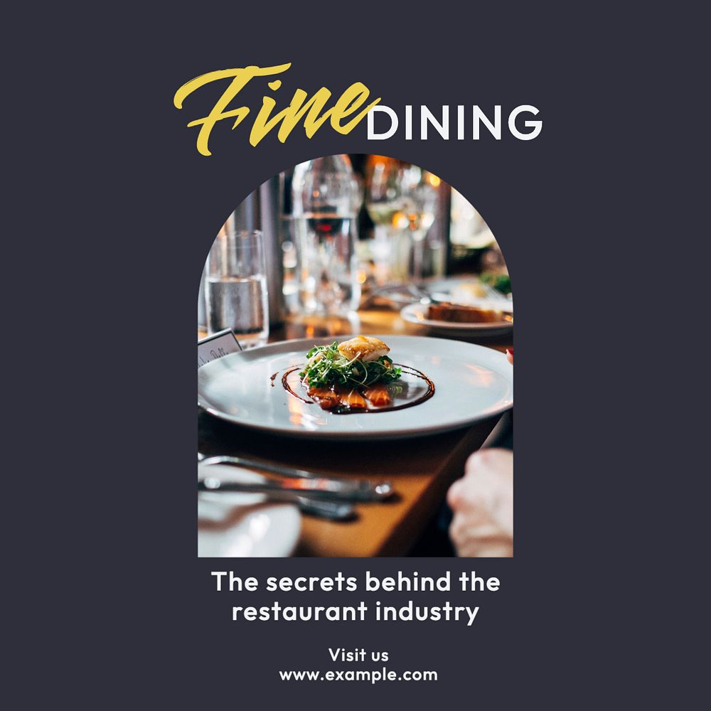 Fine dining Instagram post template, editable text