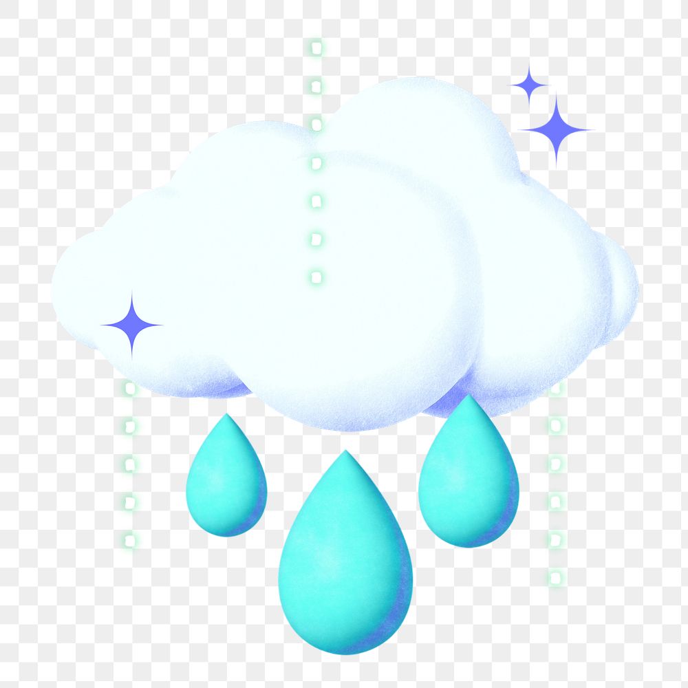 Raining cloud png element, editable weather collage remix