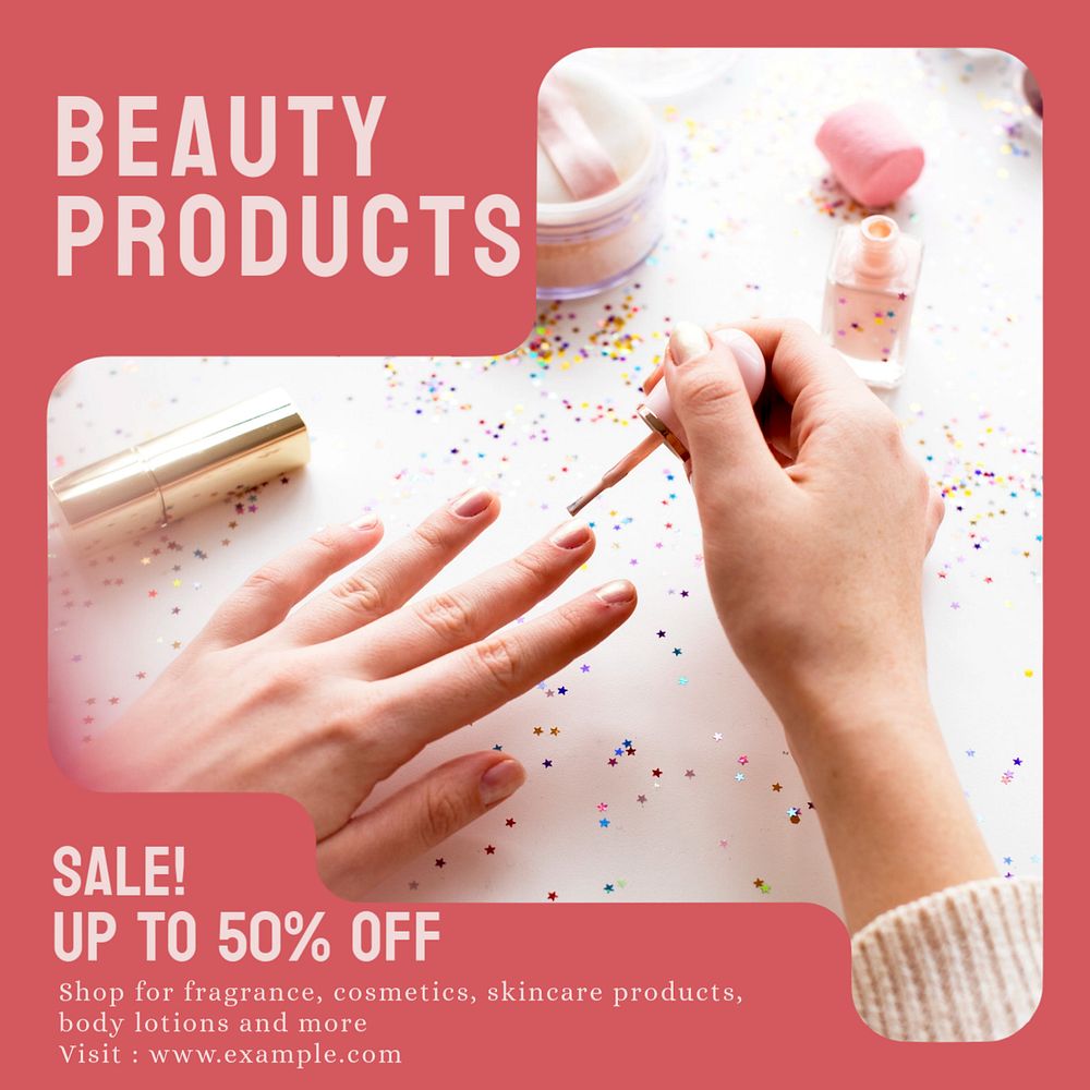 Beauty product sale Instagram post template, editable design