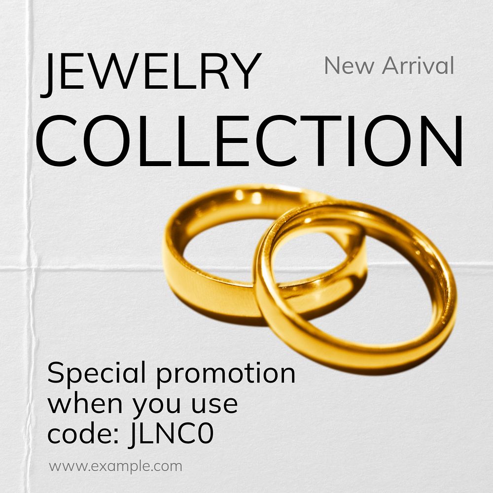 Jewelry collection Instagram post template, editable text