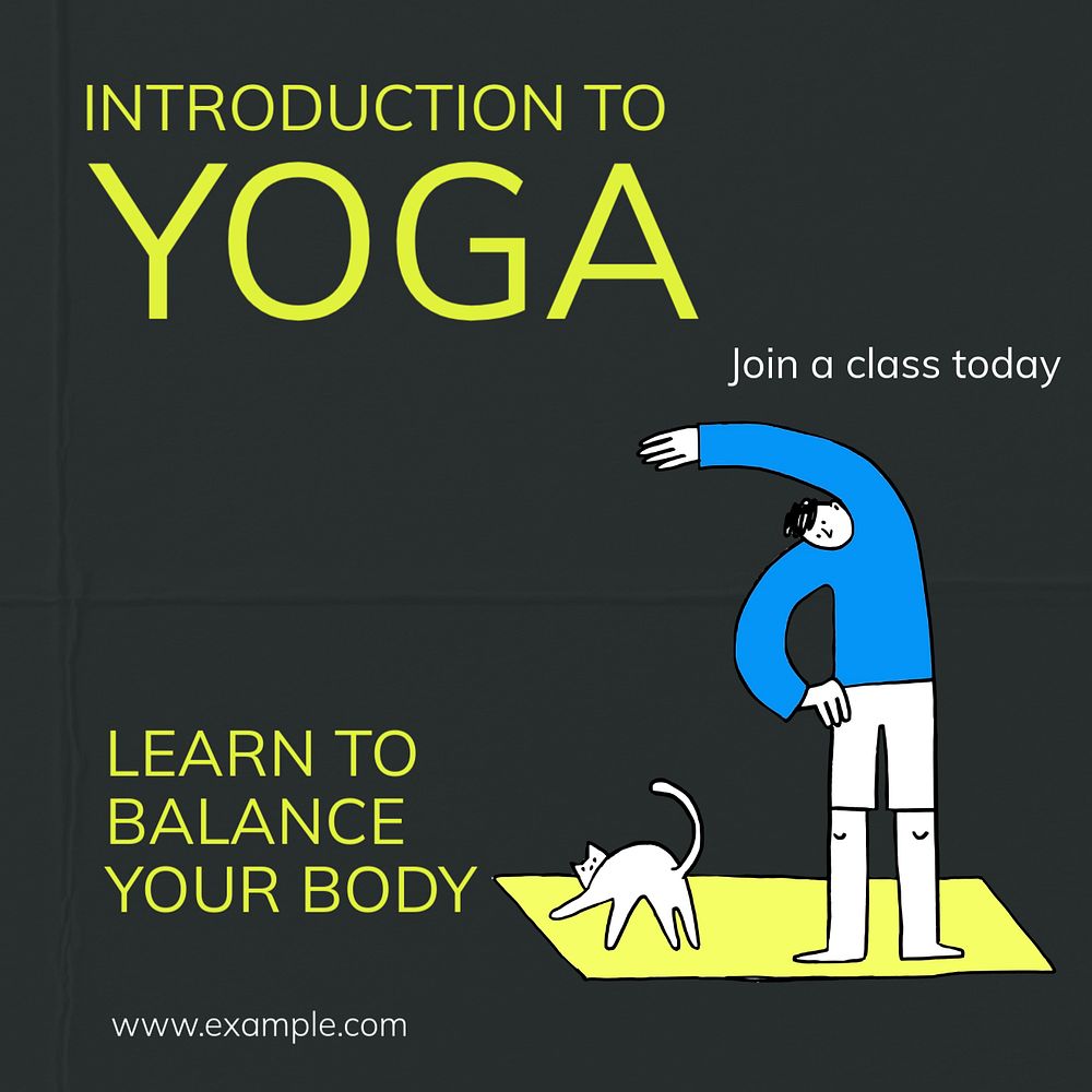 Yoga introduction Instagram post template, editable text