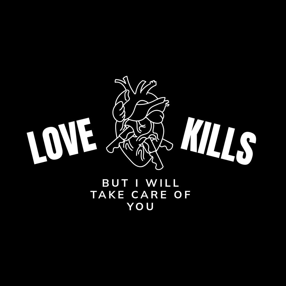 Love kills badge template, editable text