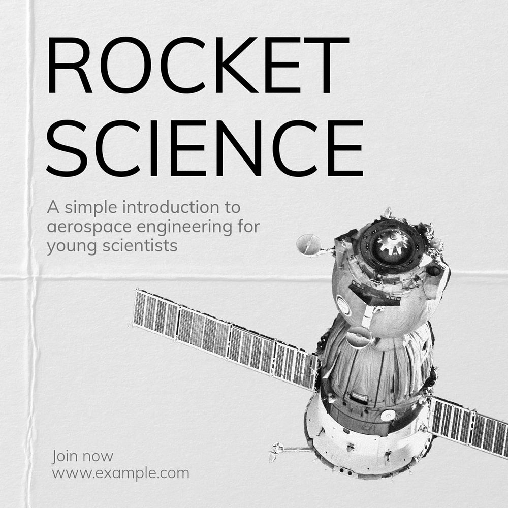 Rocket science Instagram post template, editable text