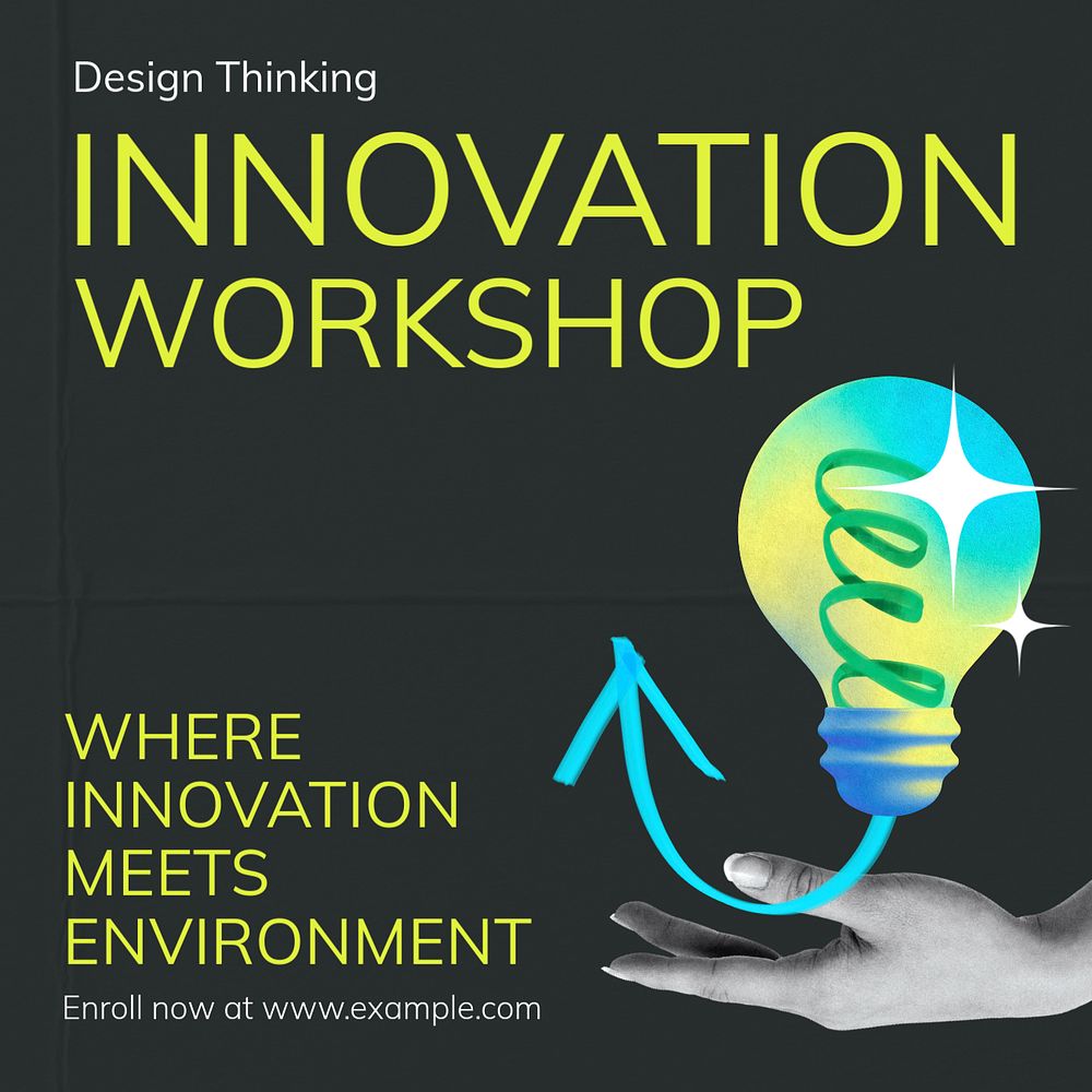 Innovation workshop Instagram post template, editable text