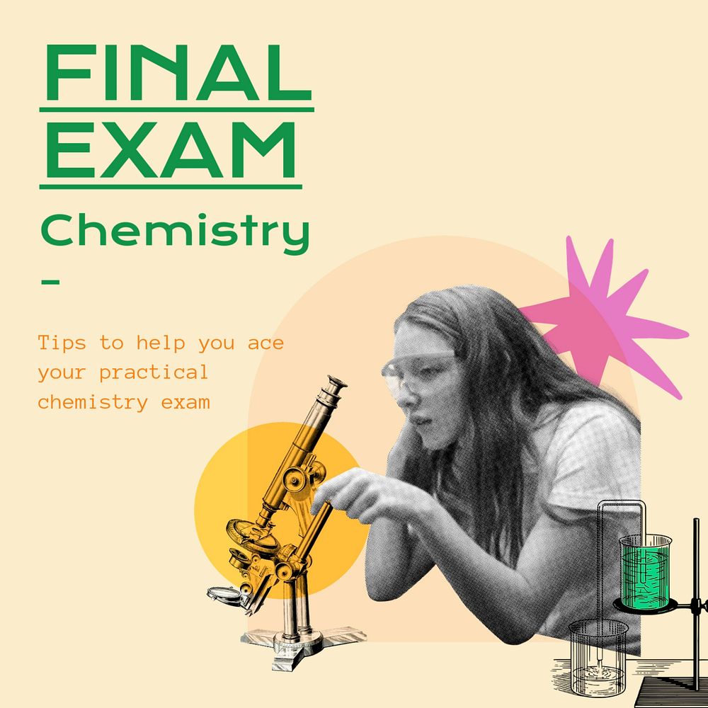 Final exam Instagram post template, editable text