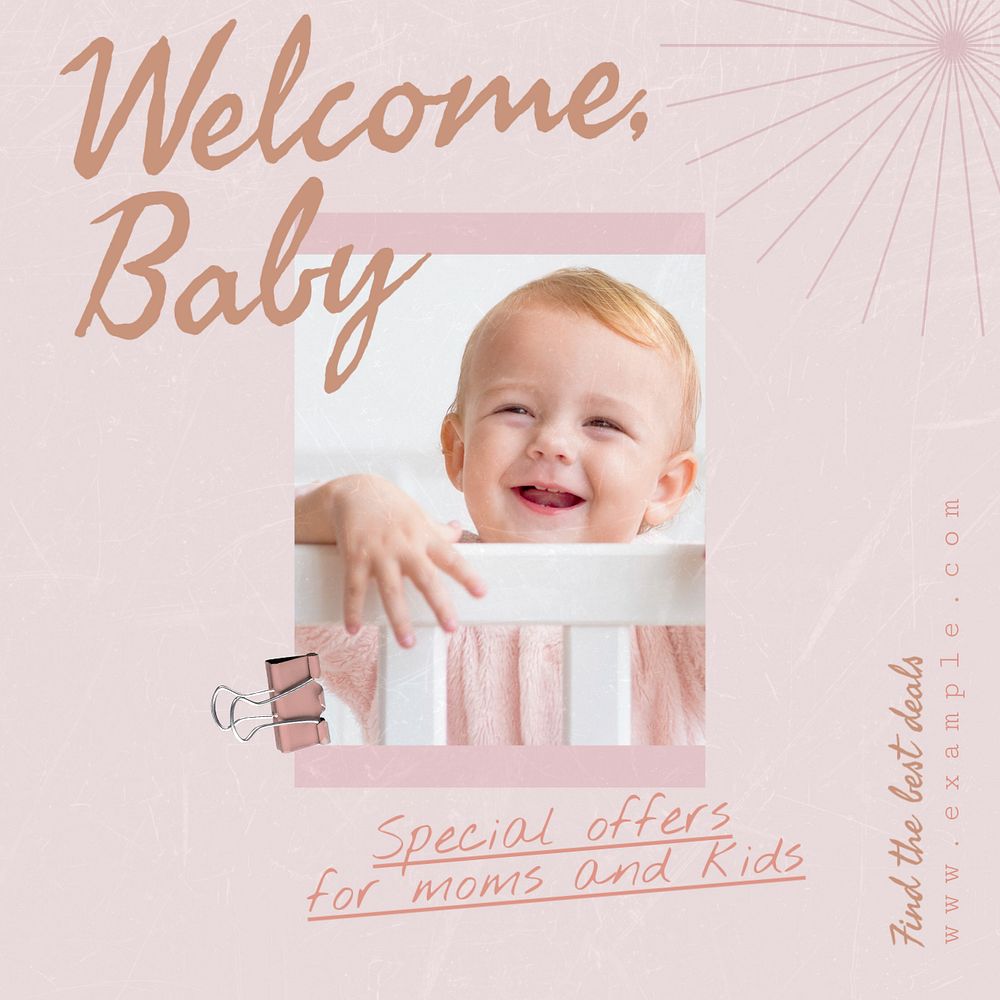 Mom & kid special offer Instagram post template, editable design