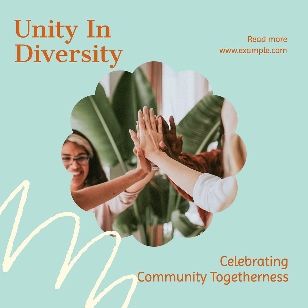 Unity in diversity Instagram post template, editable text