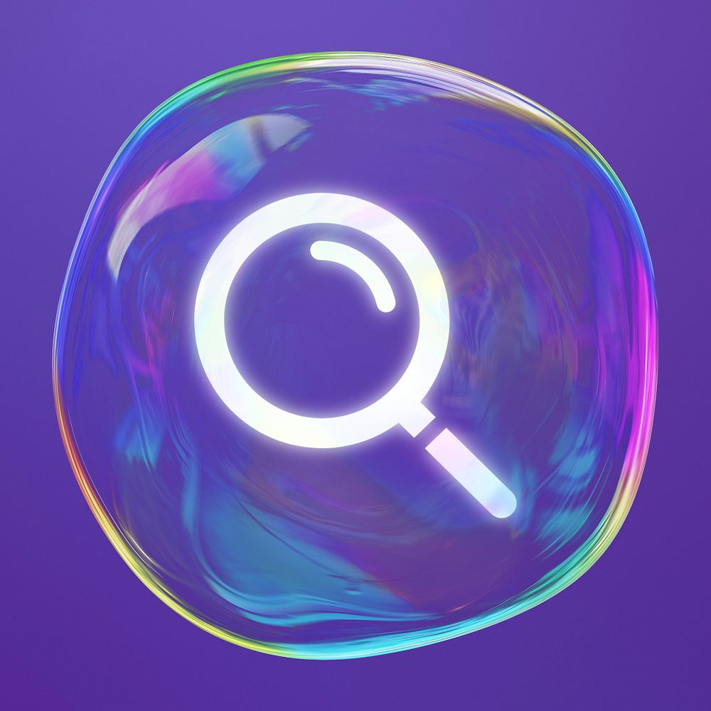 Magnifying glass bubble element, digital remix, editable design