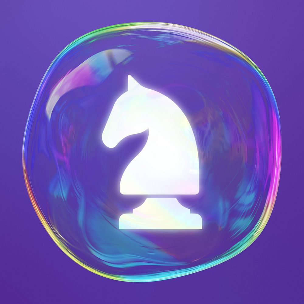 Chess piece bubble element, digital remix, editable design