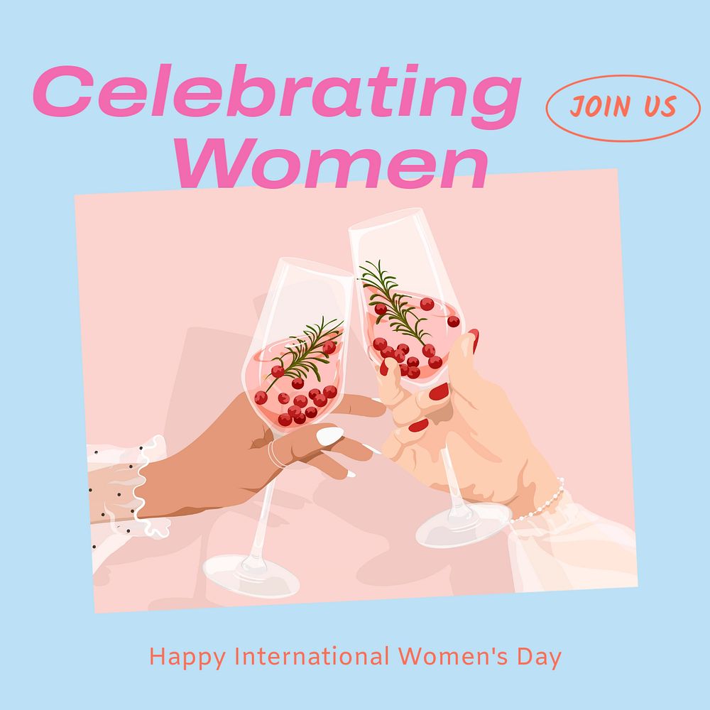 Celebrating women Instagram post template, editable text