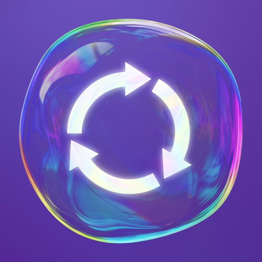 Recycle bubble element, digital remix, editable design