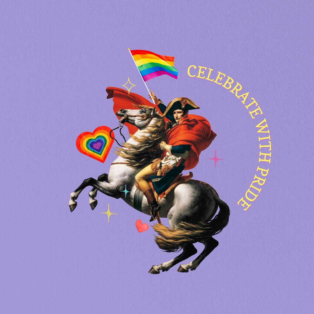 Celebrate pride word editable collage art. Remixed by rawpixel.