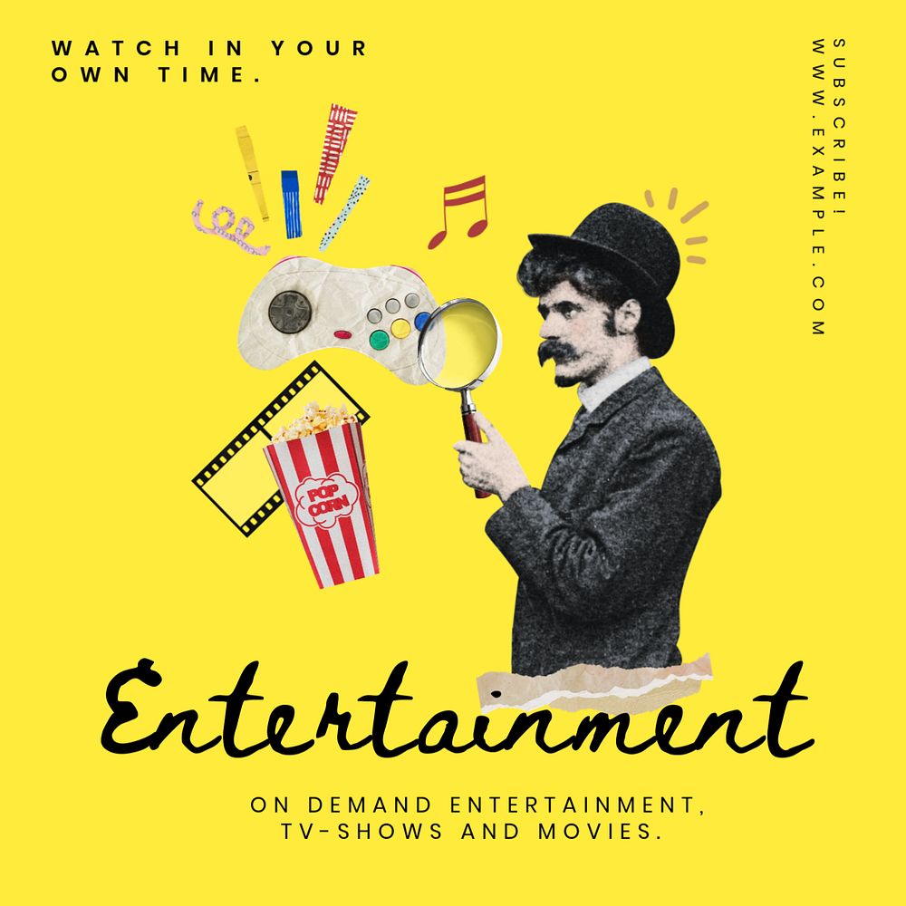 Entertainment Instagram post template, editable text