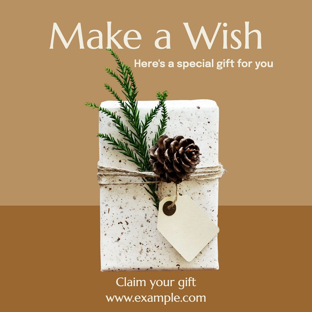 Make a wish Facebook post template, editable design